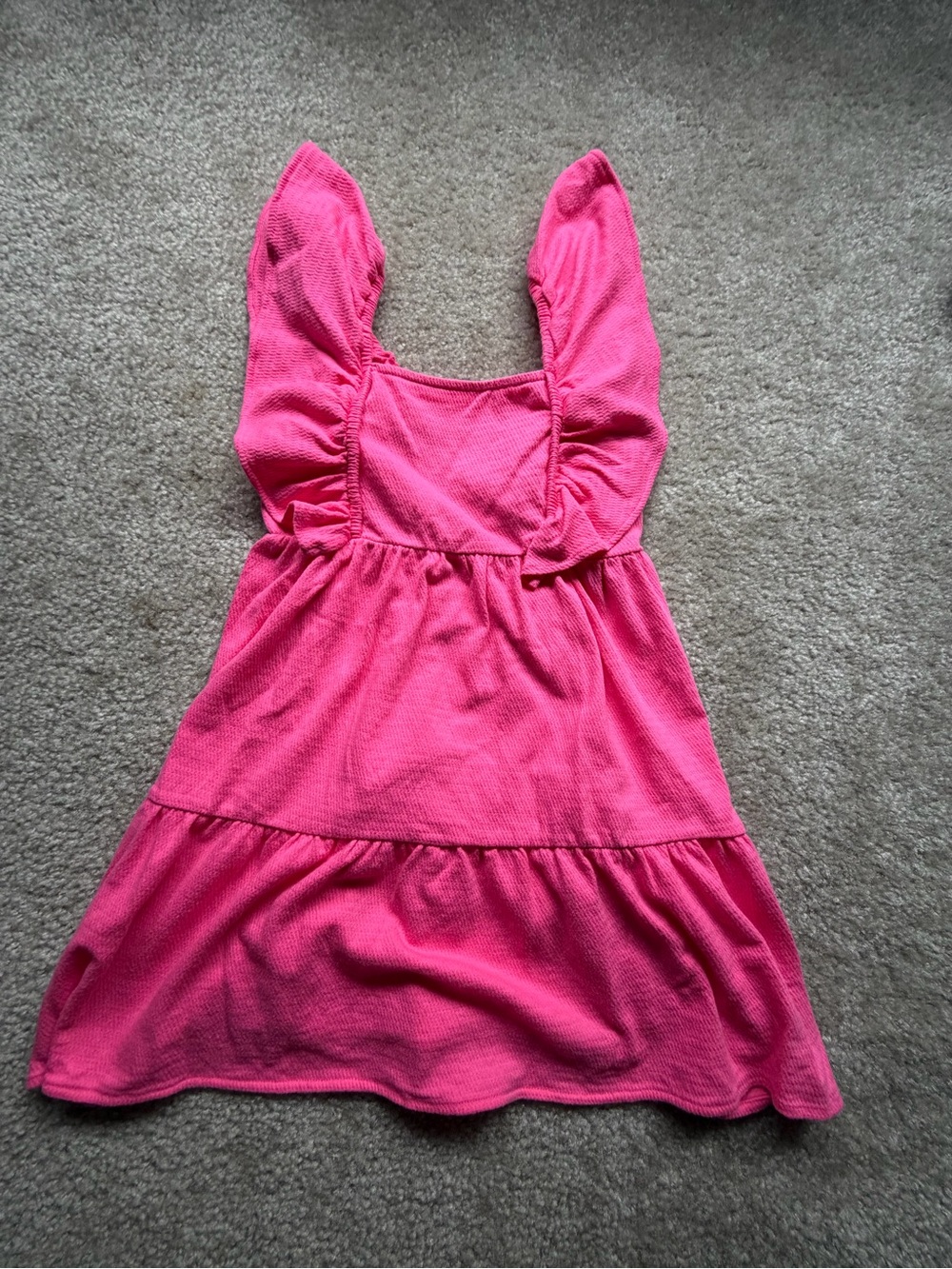 GAP Pink Ruffle-Strap Tiered Cotton Dress
